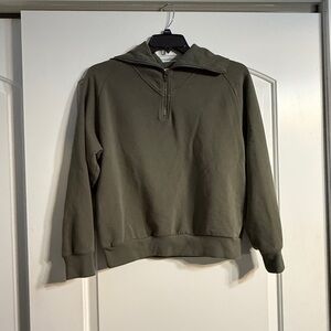 Athleta Olive Green Half-Zip Sweatshirt